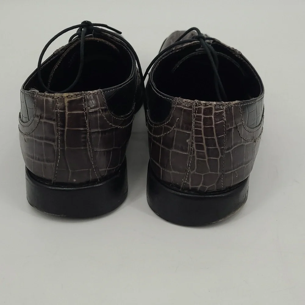 Vintage‎ Stacy Adams Croc Lace Up Loafers Men's Size 10